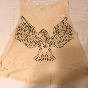 Guess High Low Beige and studded eagle top